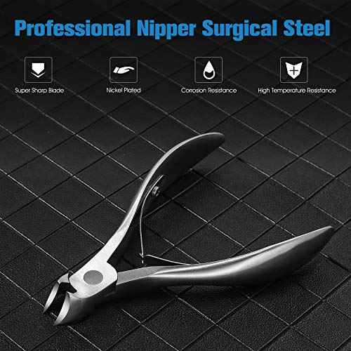 FERYES Toenail Clippers for Ingrown,Thick Toenails, 4R13 Stainless Steel Large Handle Fingernail Clipper,Nail Clipper - Silver
