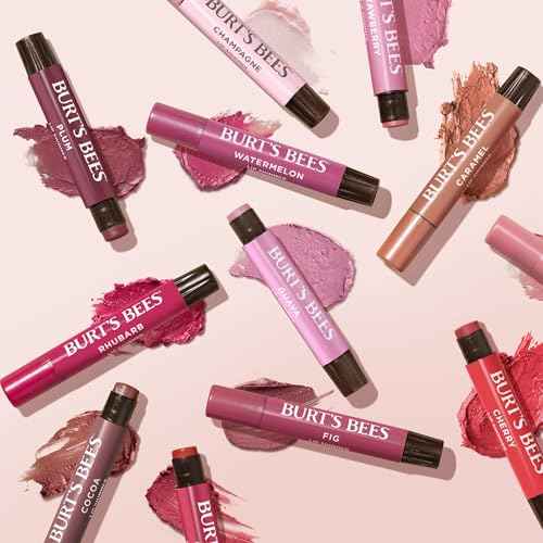 Burt's Bees Shimmer Lip Tint Set, Tinted Lip Balm Stick, Moisturizing for All Day Hydration with Natural Origin Glowy Pigmented Finish & Buildable Color, Guava (4-Pack)