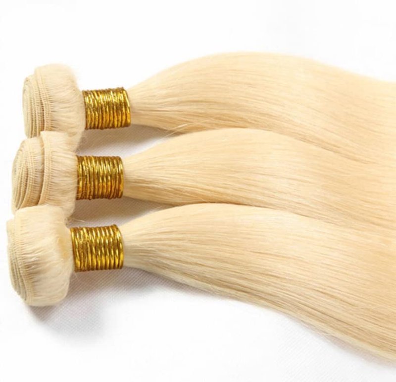 Blonde Bundles - 613 Blonde Straight Human Hair Extensions | Unprocessed Brazilian Virgin Remy | 22-26 Inch Soft Weave