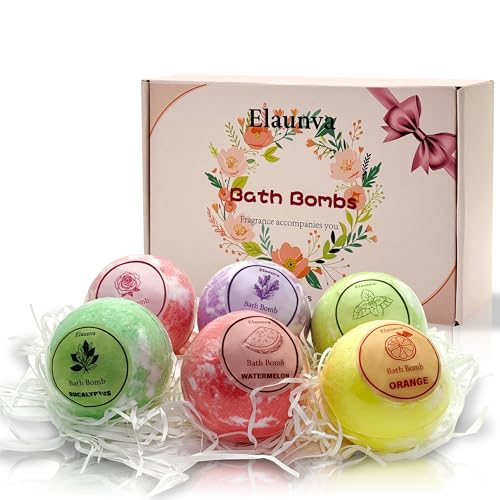 Bath Bombs Set,100g*6pcs with Lavender/Peppermint/Orange/Eucalyptus/Rose/Watermelon,Perfect for Bubble Spa,Handmade Birthday Gifts Sets for Her/Him/Wife/Girlfriend,for Christmas (PINK-6PCS)