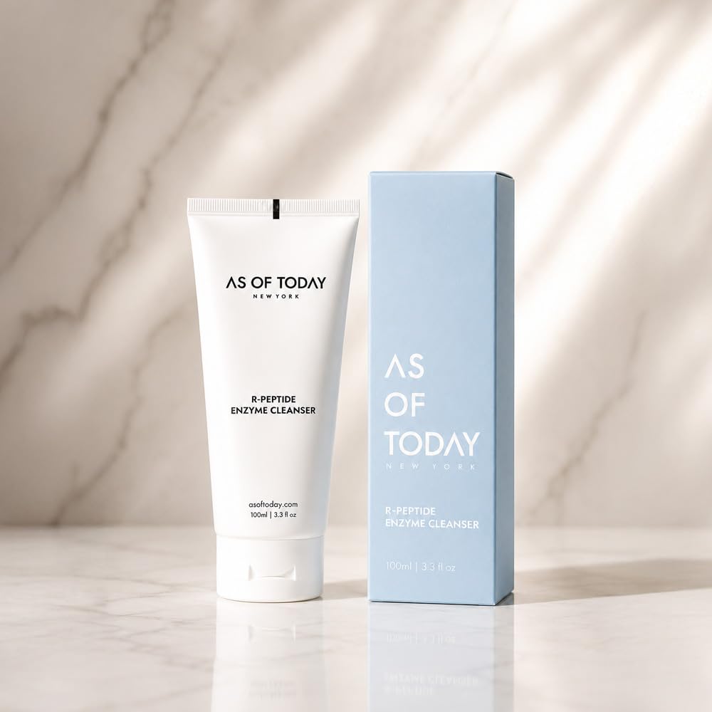 R Peptide Enzyme Cleanser | Dermatologist Tested Gentle Hydrating Face Wash with Peptides, Enzymes & Quillaja Extract | Non-Foaming Cleanser for Sensitive, Dry Skin | Clean Beauty | 3.3 fl oz