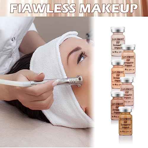 BB Facial Glow Serum Starter Kit Hyaluronic Acid Essence Foundation Skin Care Kit 0.27oz 6 Vials, Combined With Niacinamide and Peptides To Brighten Skin Tone Anti-Aging Foundation 6-Color(Multicolo)