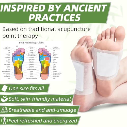 Foot Pads(20 PCS),Deep Cleansing Foot Patches with Bamboo Vinegar and Ginger Powder, Relieve Stress, Improve Sleep and Relaxation