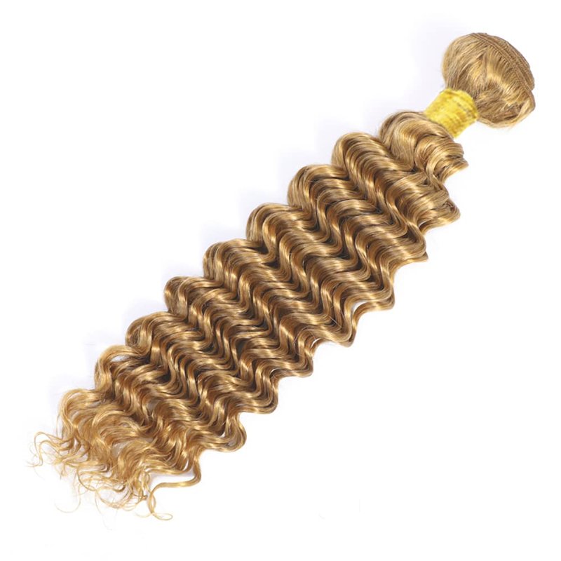 27-Inch Honey Blonde Deep Wave Human Hair Bundles - Brazilian Remy Quality | 26, 28, 30 Inch Options