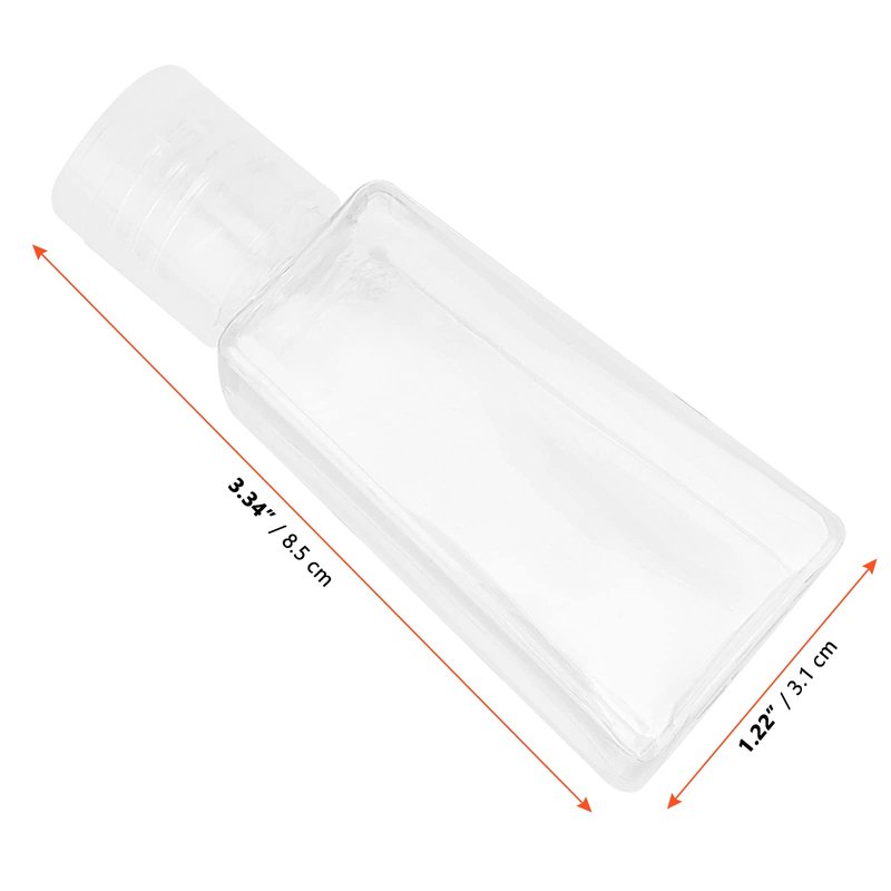 SINJEUN 120 Pieces 1oz/30ml Clear Plastic Empty Bottles with Flip Cap, Empty Squeeze Bottles, Mini PET Clear Refillable Travel Containers for Shampoo, Toners, Lotions, Creams