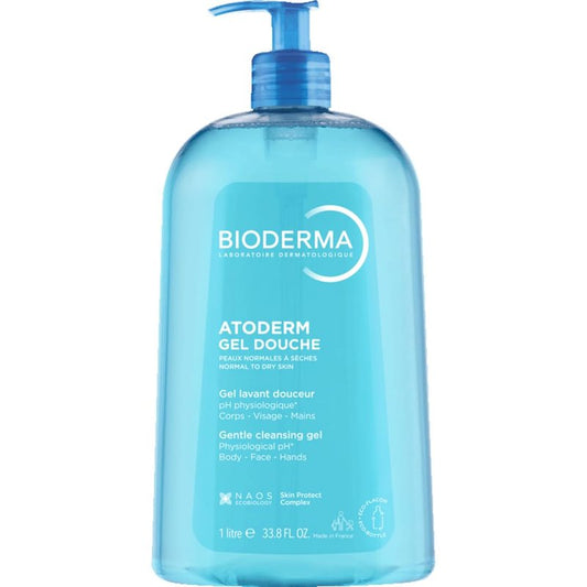 Bioderma - Atoderm Hydrating Shower Gel Body Wash - Moisturizing Face and Body Cleanser for Normal to Dehydrated Sensitive Skin