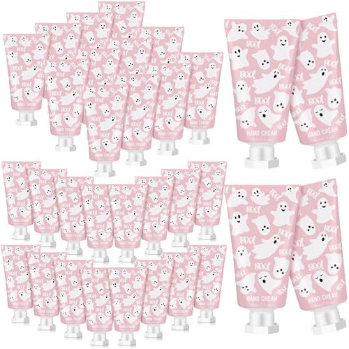 48 Sets Pink Ghost Boo Hand Cream Gifts Bulk Halloween Hand Cream Travel Lotion Size Baby Shower Party Gifts Favors Pink Ghost Halloween Birthday Party Supplies for Guest