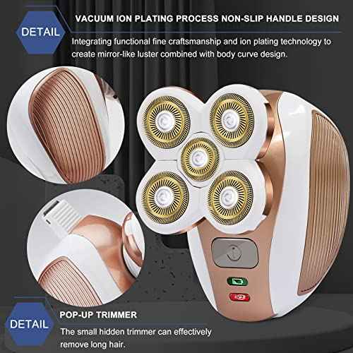 Electric-Razor-for-Women-Shaver Rechargeable Rotary Waterproof Painless Trimmer Cordless Hair Remover with Detachable Head Wet Dry Use for Womens Legs Face Lips Pubic Hairs Bikini Body