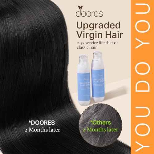 DOORES Clip in Hair Extensions Real Human Hair, Dark Brown 12 Inch 7pcs 80g, Remy Hair Extensions Clip in Human For Women Natural Silky Straight