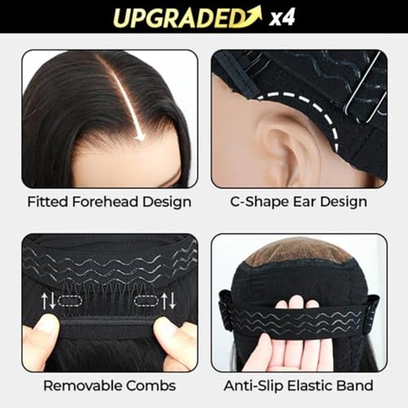 20 Inch Deep Wave Lace Front Glueless Wigs Human Hair Pre Plucked Pre Cut 7x5 HD Lace Closure Wear and Go Glueless Wig Wet and Wavy Lace Frontal Wigs for Women Bye Bye Knots 200% Density