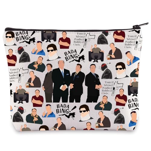 BWWKTOP Tony Cosmetic Makeup Bag Carmela Fans Inspired Gifts Tony & Silvio & Paulie & Bobby & Chris Merch (BAND)