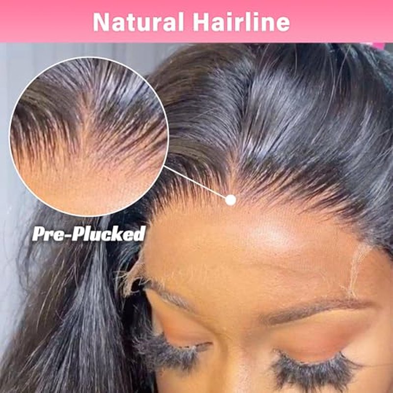 WOWANGEL 5x5 0.095mm Ultra-Thin Skinlike Real HD Lace Frontal & Closure,Straight Natural Hairstyles,Pre-Plucked Invisible Hairline,Unprocessed Virgin Human Hair,Invisible Knots HD Lace,18inch