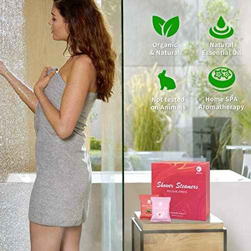 Shower Steamers Aromatherapy Birthday Gifts for Women Men, 24-Pack Stress Relief Organic Shower Bombs with Essential Oil, Stocking Stuffers White Elephant Christmas Gifts for Mom Wife Friends