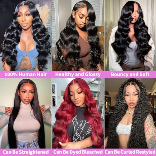 12A Human Hair Bundles 12 14 16 Inch Body Wave Bundles Human Hair 100% Unprocessed Brazilian Virgin Hair Body Wave 3 Bundles Deals Human Hair Extensions Quick Weave For Black Women Natural Black