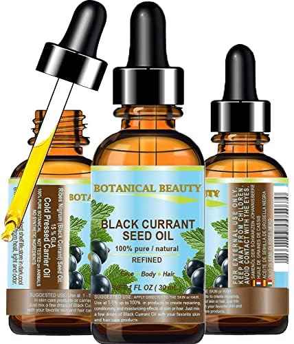 Botanical Beauty BLACK CURRANT SEED OIL 100% Pure Natural Undiluted Refined Cold Pressed Carrier Oil for Skin, Hair, Lip and Nail Care (1 Fl Oz)