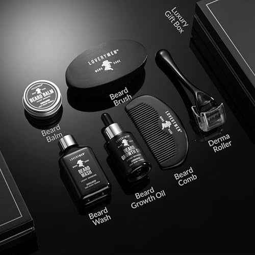 Beard Grooming Kit - Includes Beard Oil, Beard Balm, Beard Wash, Comb, Brush & more? Mens Gifts for Him, Boyfriend, Husband, Dad - Sandalwood Beard Kit