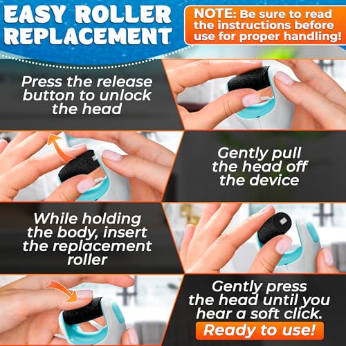 Rechargeable Electric Foot Callus Remover Tool ? High-Speed 2800 RPM Electric Foot Sander Callus Remover with Replaceable Roller ? Compact & Easy Maintenance, Up to 1-Hour Runtime for Smooth Feet