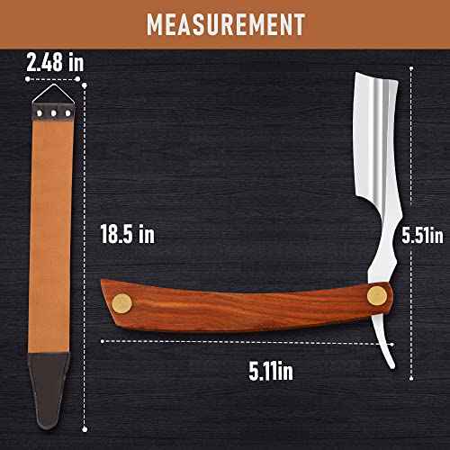 Straight Razor With Strope - Professional Straight Edge Barber Premium Stainless Steel Shaver With Shaving Strop for Men Home & Salon Grooming Using (NO.150)