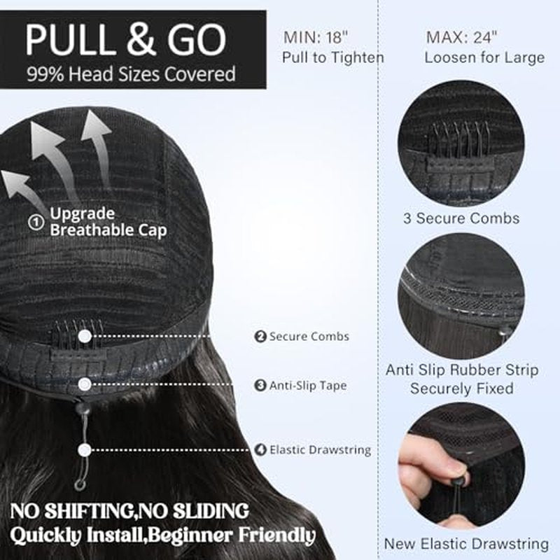 24 inch Body Wave Lace Front Wigs Human Hair 200% Density Pull Go 13x6 HD Transparent Glueless Human Hair Wig for Women Pre Plucked Pre Cut Bleached Knots with Baby Hair