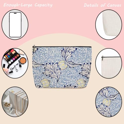 4 Pieces Makeup Bag Classic Flower Botanical Floral Washable Skincare Bag Travel Toiletry Bag Makeup Pouch Cosmetic Bag Birthday Friendship Gifts for Women Supervisor Friends Bestie Coworker Manager