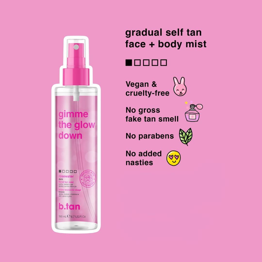 Clear Face Tan Mist Bundle - Gradual Bronzing Facial Tanner Spray, Infused with Rosewater | 6.7 Fl Oz, Pack of 2
