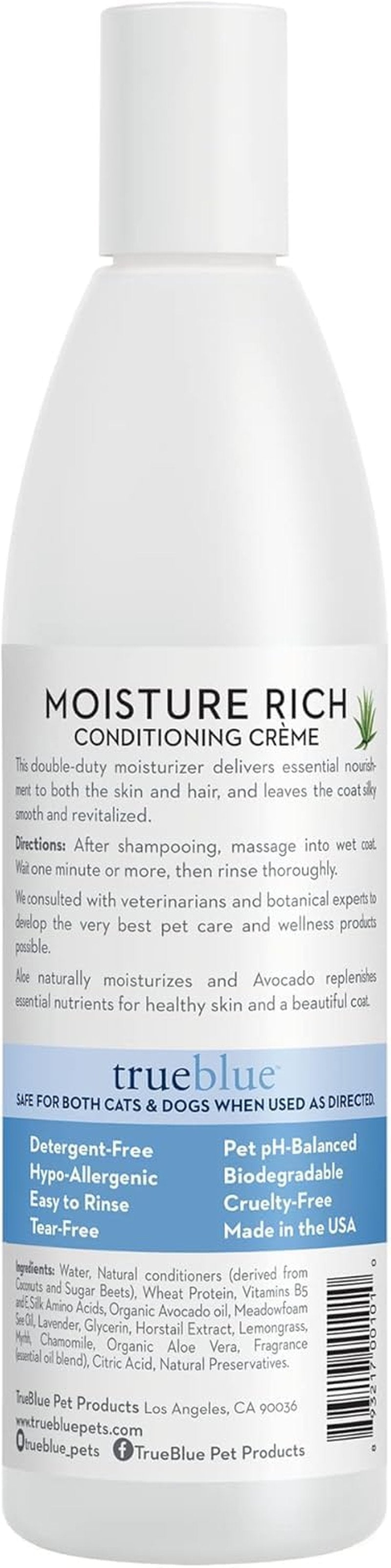 Trueblue Aloe & Avocado Moisture-Rich Conditioning Dog Crème – Conditioner Cream for Dogs, Puppies - Deodorizing, Moisturizing, Tearless – Toxin Free, Natural Botanical Blend – 12 Fl. Oz.