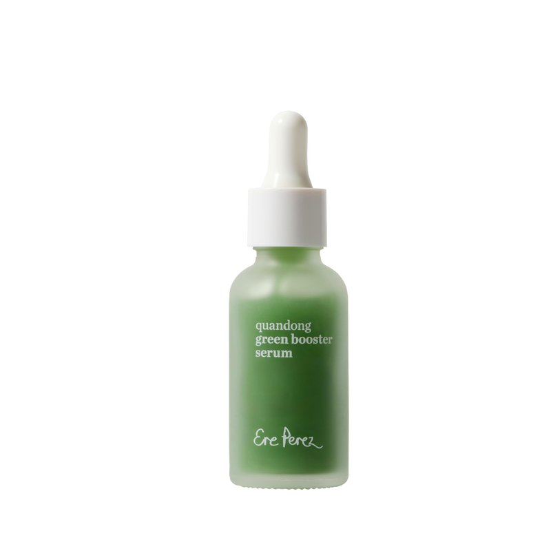 Ere Perez - Natural Quandong Green Booster Face Serum | Soothes, Balances, Hydrates, Non-Oily | Lactic Acid, Hyaluronic Acid, Chlorophyll, Spinach | Vegan, Cruelty-Free, Clean Beauty (1 fl oz | 30 mL)