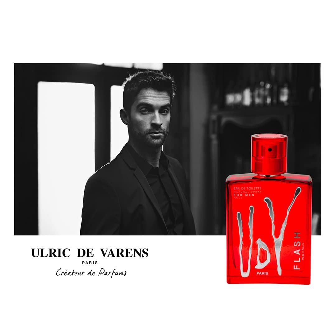 Udv Flash Eau De Toilette Spray for Men - 3.4 Ounce Fragrance | Fresh & Invigorating Scent