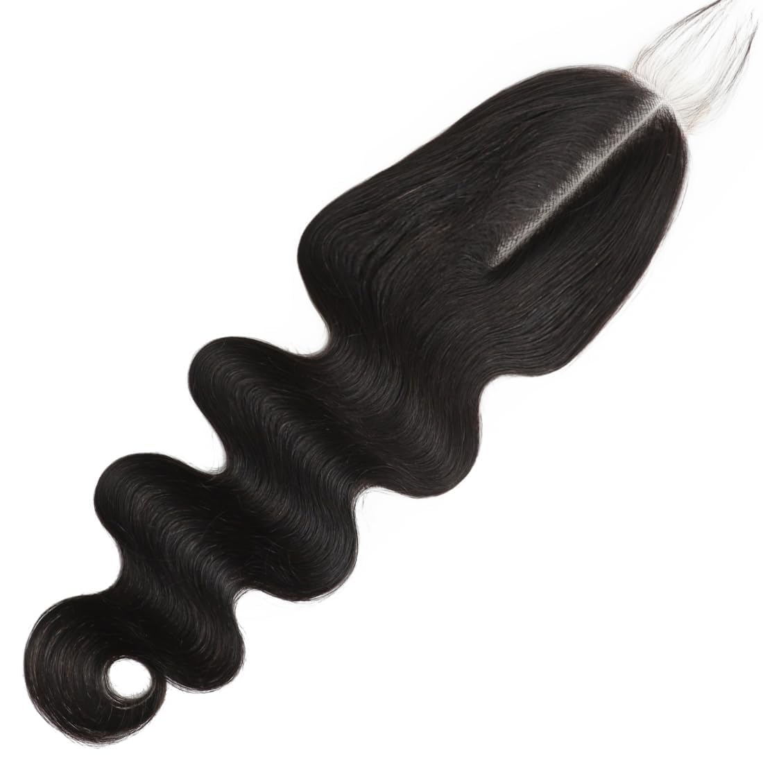 2x6 HD Transparent Skinlike Human Hair Lace Closure Body Wave 12inch 100% Brazilian 2x6 Closure Virgin Human Hair Kim K Middle Part Closure Body Wave Natural Black Glueless Pre Plucked Bleached