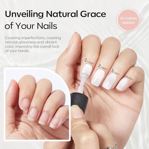 modelones Milky White Gel Nail Polish Nail Polish Natural Color Translucent Jelly Soak Off LED Clear Coat Soap Nails Art White French Gel Polish15 ML