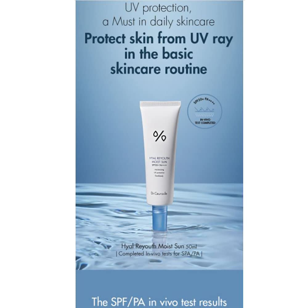 Dr.Ceuracle Hyal Reyouth Moist Sun - Essence-Like Sunscreen for Skin Concerns | Non-Sticky Formula