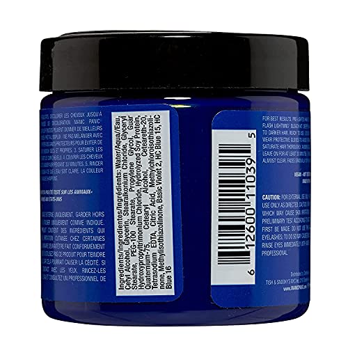 MANIC PANIC Classic Rockabilly Blue Semi Permanent Hair Color - True Neutral Blue Hair Dye for Women & Men That Lasts 4-6 Weeks - Vegan, Ammonia & Cruelty-Free - Create & Mix Custom Shades (4oz / 3pk)