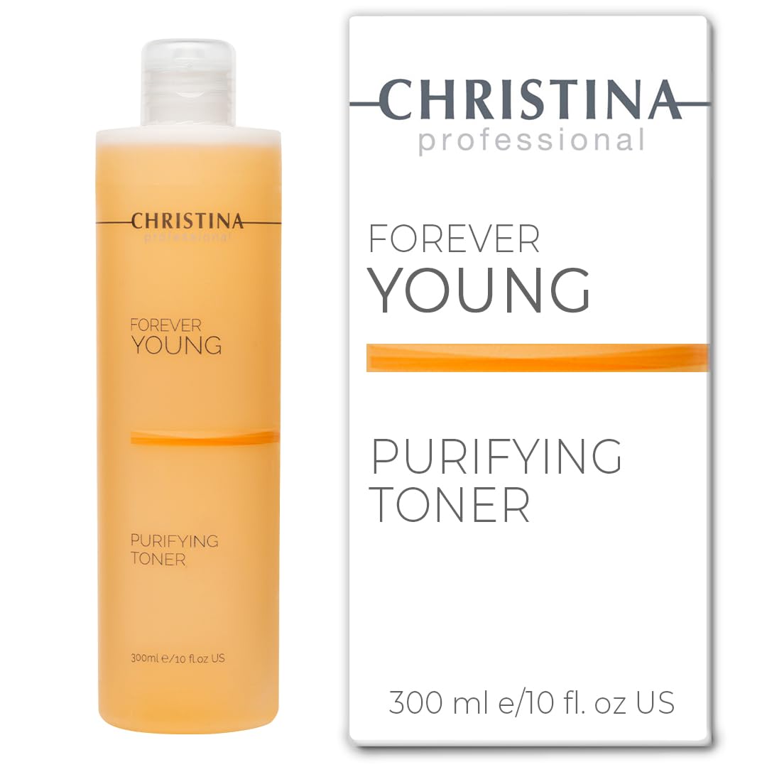 Christina - Forever Young Purifying Toner - Hydrating Facial Toner for Oily & Dry Skin - Cleanses and Removes Excess Oil - pH-Balancing Astringent with Witch Hazel & Quillaja - Alcohol-Free - 300ml