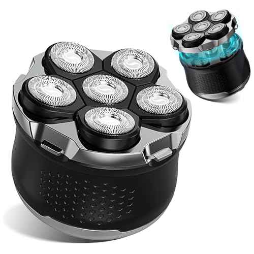 Electric Razor for Men Head Shaver for Bald Men Grooming Kit Wet Dry Rotary Shavers Nose Hair Beard Trimmer Clippers Facial Cleansing Brush Cordless Waterproof USB Charging Rechargeable (Black)