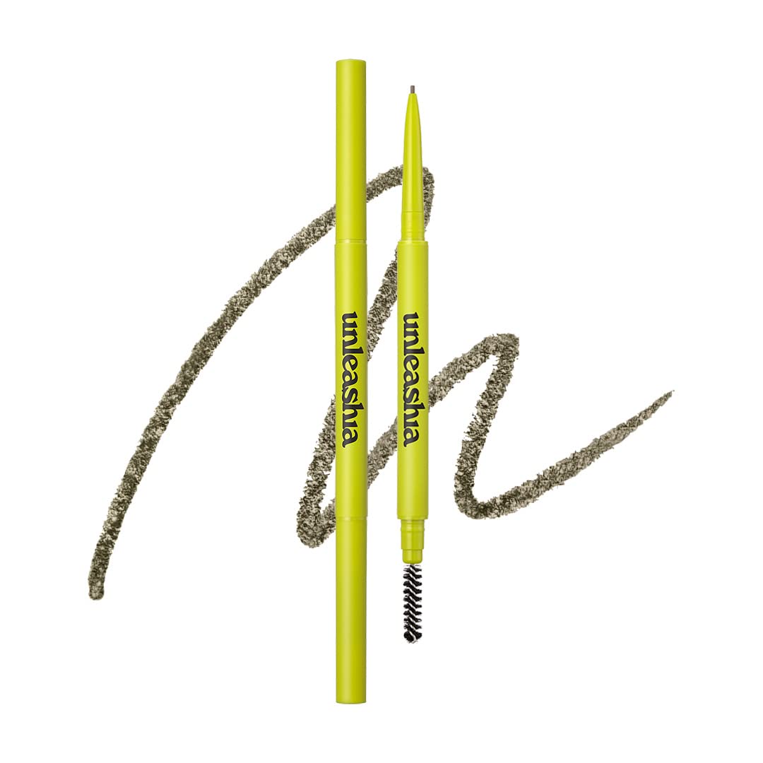 Unleashia Shaper Defining Eyebrow Fixer & Pencil No1. Oatmeal Brown - Super Slim 1mm Eyebrow Pencil