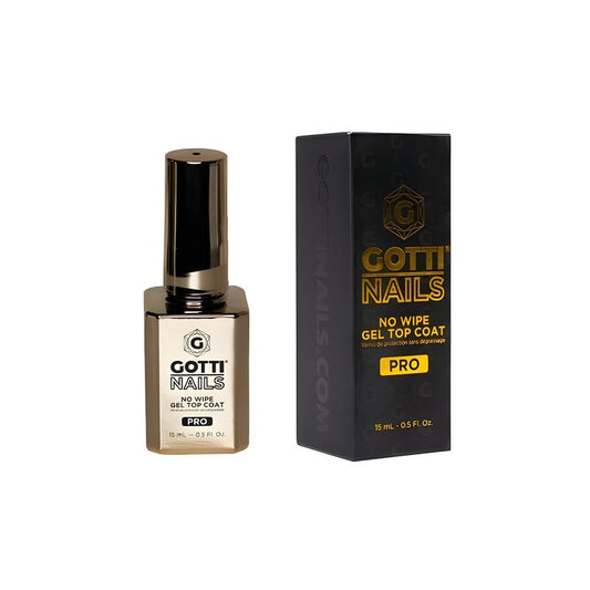 Gotti Nails No Wipe Gel Top Coat, High Gloss Shine, Non-Yellowing & Stain Resistant, Clear UV/LED finish