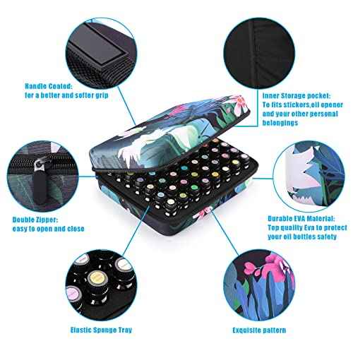 FITNATE Essential Oil Storage,Lotus 56 Bottles Essential Oil Case Shockproof, Waterproof and Durable, Holding 5/10/15 ml Bottles, Essential Oils Travel Case for Young Living Oils,Doterra Containers