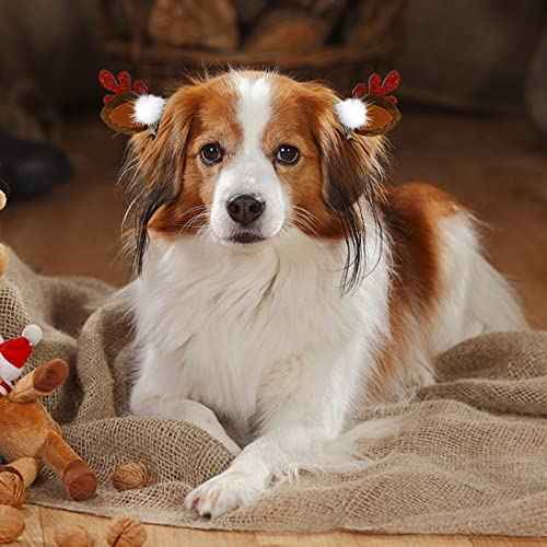 YISSION 2 Pairs Christmas Hair Clips for Girls Women Reindeer Antlers Ears Hair Clip Deer Horns Hair Barrettes Cute Hairpins Christmas Hair Accessories for Girls Women