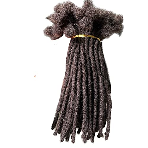 Human Hair Permanent Dreadlocks Extension Handmade Locs Small Size(diameter 0.4cm) 20 Strands/pack 10inch Dark Brown #2