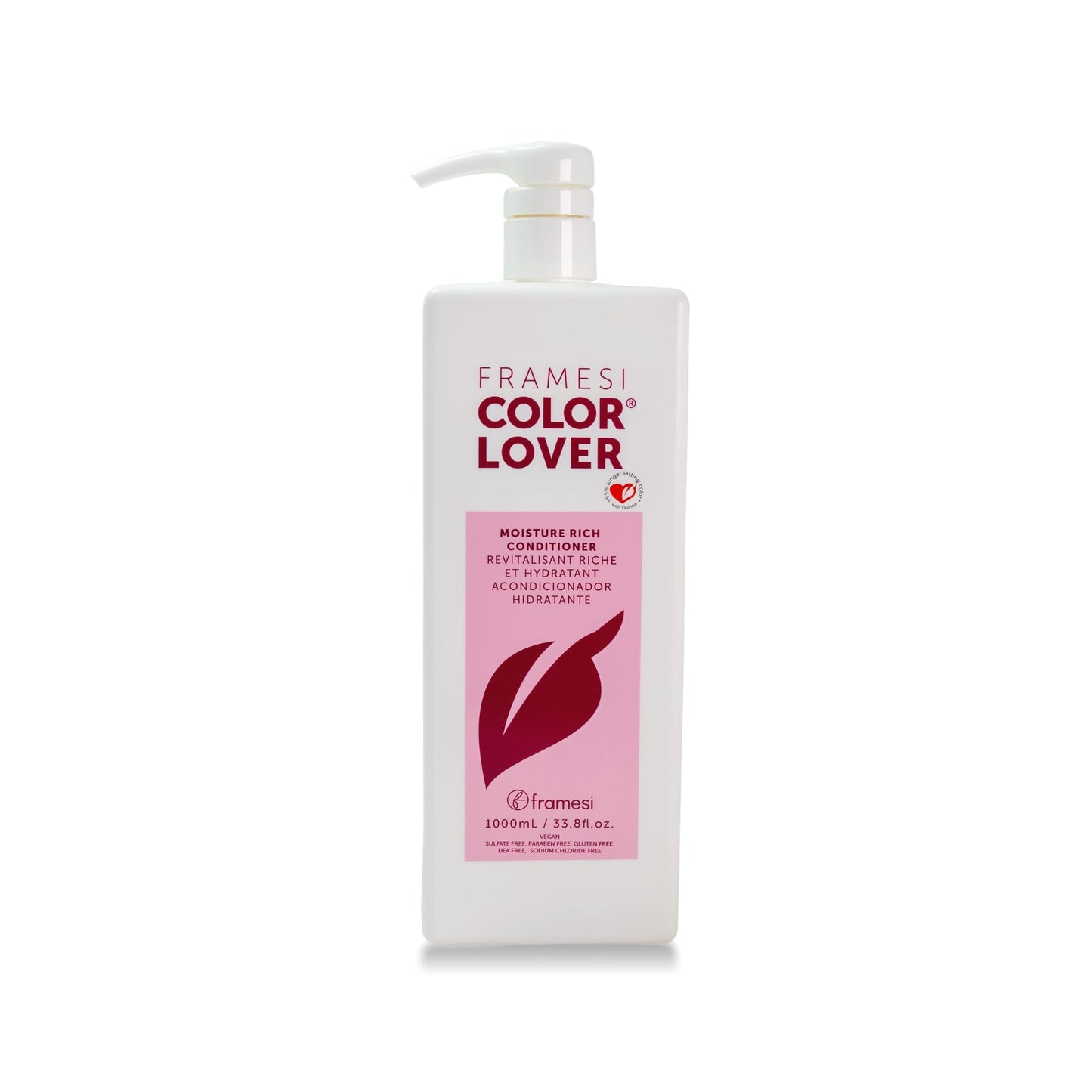 Framesi Color Lover Moisture Rich Conditioner - Hydrating Conditioner for Color Treated Hair - Sulfate Free Conditioner for Dry Hair - Moisturizing Conditioner with Quinoa + Coconut Oil (33.8 Fl Oz)