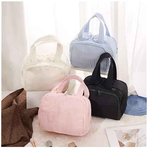 Women's cosmetic bag storage bag, travel toiletry bag, suitable for storing cosmetics and toiletries, soft and foldable for easy storage (sky blue)