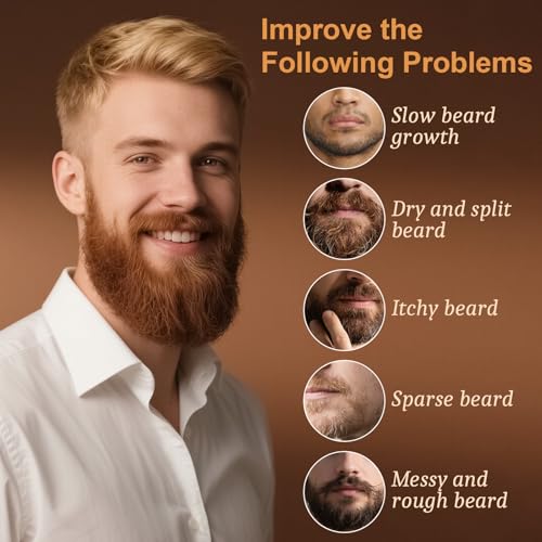 XIKEZAN 5 Pack Beard Oil Set w/Sandalwood, Orange, Vanilla, Cedarwood, Unscented for Beard Care, Moisturizing, Soften,Birthday Gifts for Men Him Dad Husband Christmas Gifts Stocking Stuffers