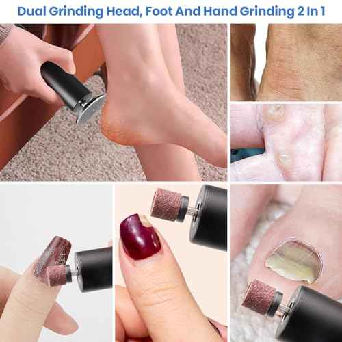 Electric Foot Callus Remover, 2 in 1 | 6 Speed Adjustable Foot File Nail Grinder with Sandpaper Disks, Professional Sander Pedicure Tool for Feet Dead Skin, Self Care Gifts for Women Mom Lover Friends