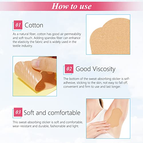Underarm Sweat Pads, 28 Pcs Invisible Self-adhesive Cotton Armpit Antiperspirant Sticker, Disposable Anti Perspiration Absorbent Deodorant Prevention Pad, for Women and Men Non Sweat Armpit Protection