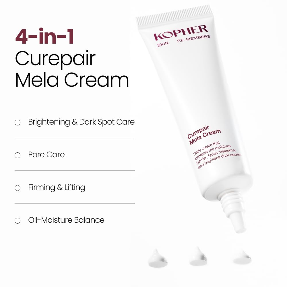Kopher Curepair Mela Cream[4ever Edition] with 10GF Soothing & Repairing Moisturizer for Sensitive Skin - Redness Relief, Barrier Strengthening Skin, Korean Skincare (1.18 fl.oz.)