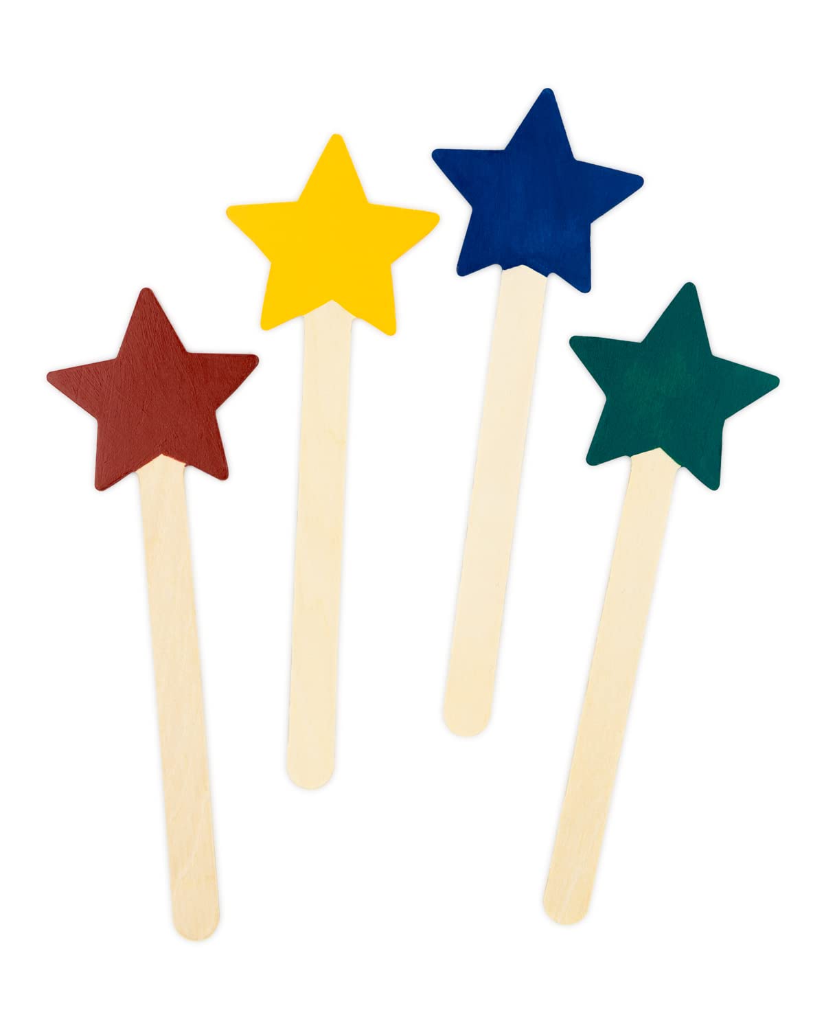 Hygloss Natural Wood Popsicle Sticks - Craft Stick - Great for Arts and Crafts - Patriotic Class Activity - Star Shape - 6.25 Inches High - 6 Pcs