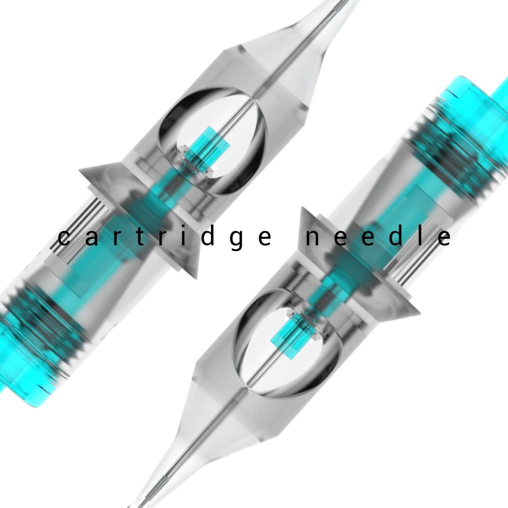 STIGMA Aquamarine Knight Tattoo Cartridge Needles #12(9RM) 50Pcs 0.35mm Standard Disposable Tattoo Needles Cartridges with Membrane Curved/Round Magnum EN02B-50-OF1209RM