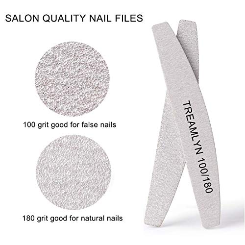 10 Pcs Rough Nail File 100/180 Grit, Heavy Duty Nail Files for Acrylic/Natural Nails, Emery Boards for Nails, Strong Finger Nail Filler, Coarse Nail File for Home and Salon Use