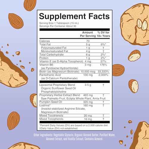 MaryRuth Organics Women's Hair Growth MAX Liposomal | with Lustriva¢ç + Biotin 10000mcg + Pumpkin Seed Oil | Thicker Hair | Hair Care | Wrinkles, Fine Lines, Skin Care | Ages 18+ | 15.22 Fl Oz