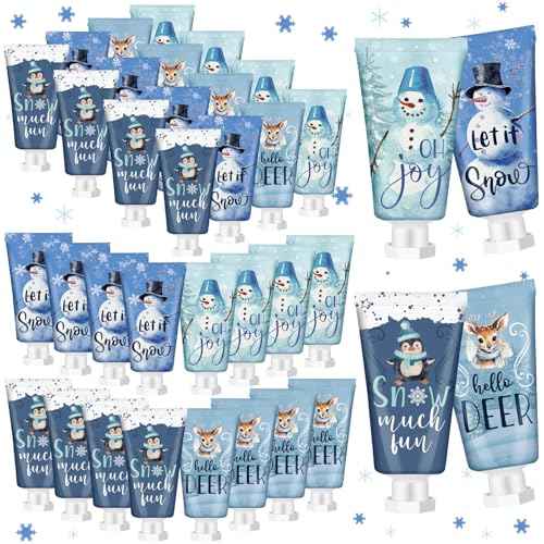 Winter Hand Cream Christmas Hand Cream Gifts Hand Lotion Bulk Gift Set Moisturizing Cracked Hand Care Lotion 1.1 Fl oz Travel Size Dry Skin Xmas Stocking Stuffers Men Women Kids Coworkers (36)
